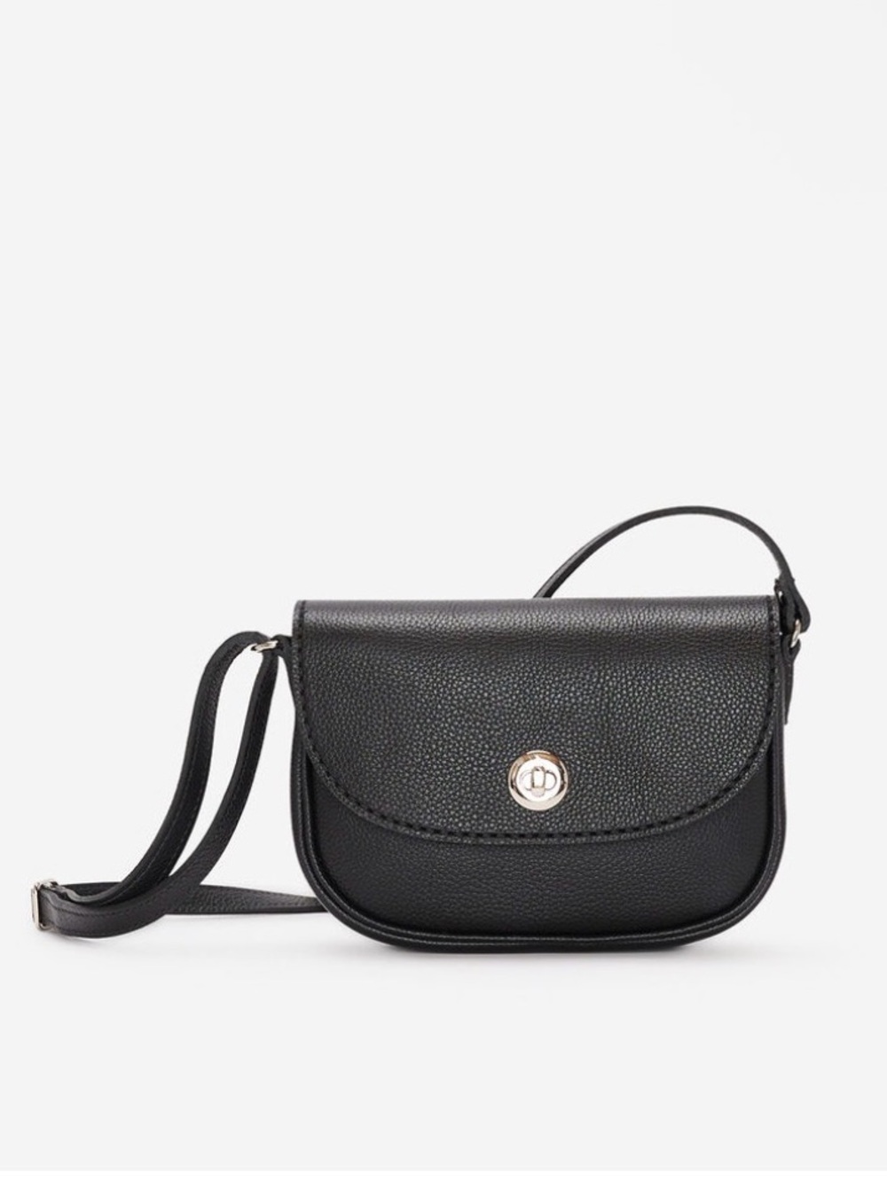 Roots Canada Black Leather Small Riverside Crossbody Bag Cervino